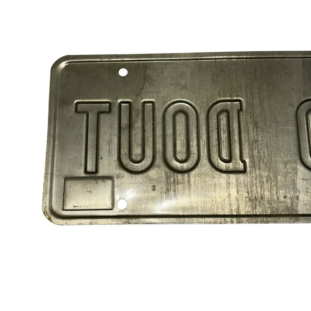 Rare Retro Personalized License Plate With “No Doubt” Garage Decor/Man Cave
